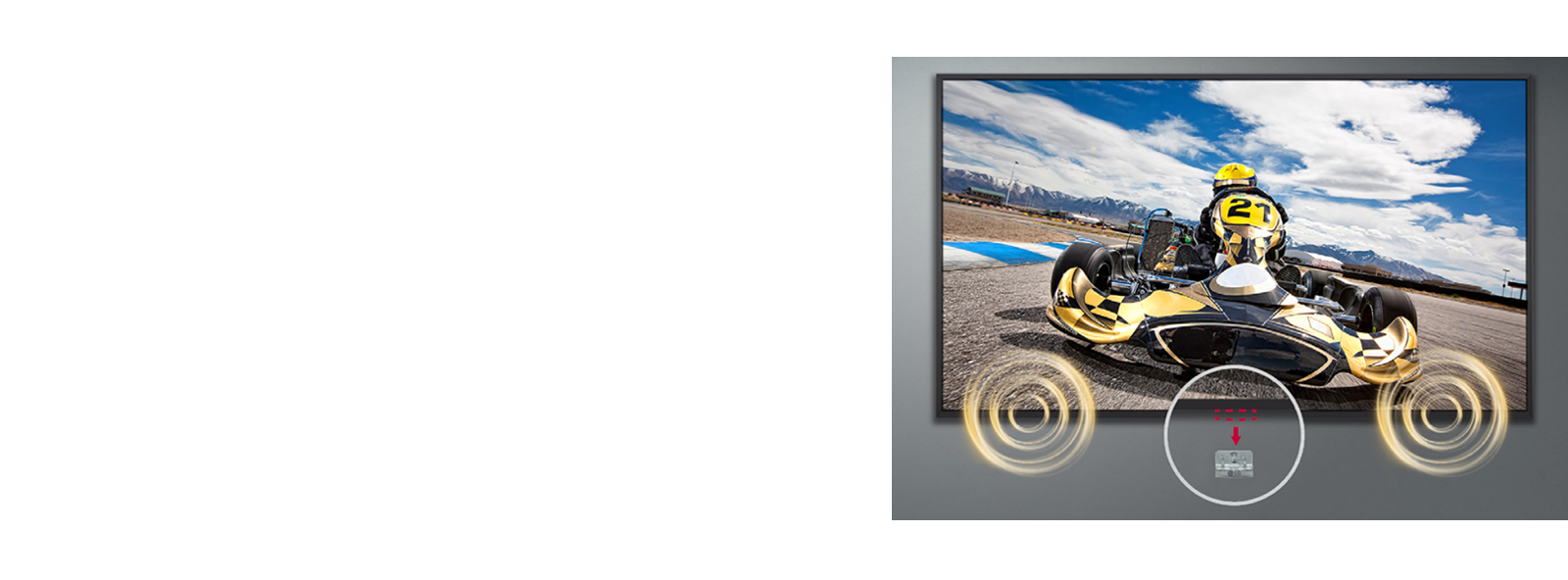 Logo is detachable when installing signage, and the built-in speaker is making the sound rich.