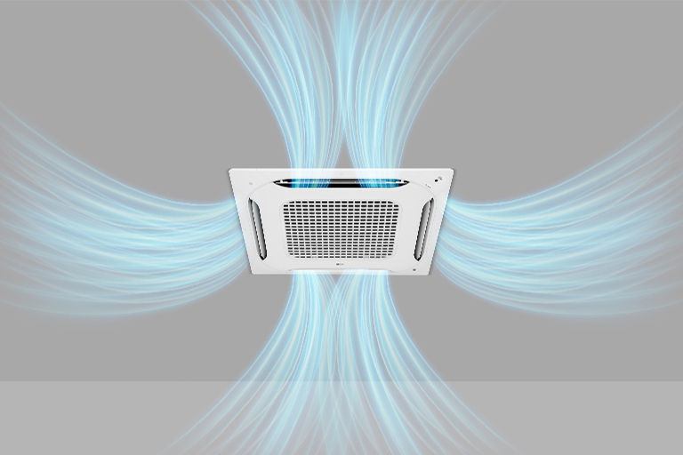 The air comes out with diverse airflow