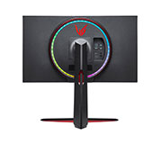 LG 27'' UHD 4K UltraGear™ Nano IPS 1ms (GtG) Gaming Monitor with VESA DSC, rear view with Sphere Lighting 2.0 in rainbow colors, 27GN950-B, thumbnail 6