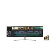 LG 49'' UltraWide™ Monitor, LG 49WL95C-WE Front View with logo, 49WL95C-WE, thumbnail 1