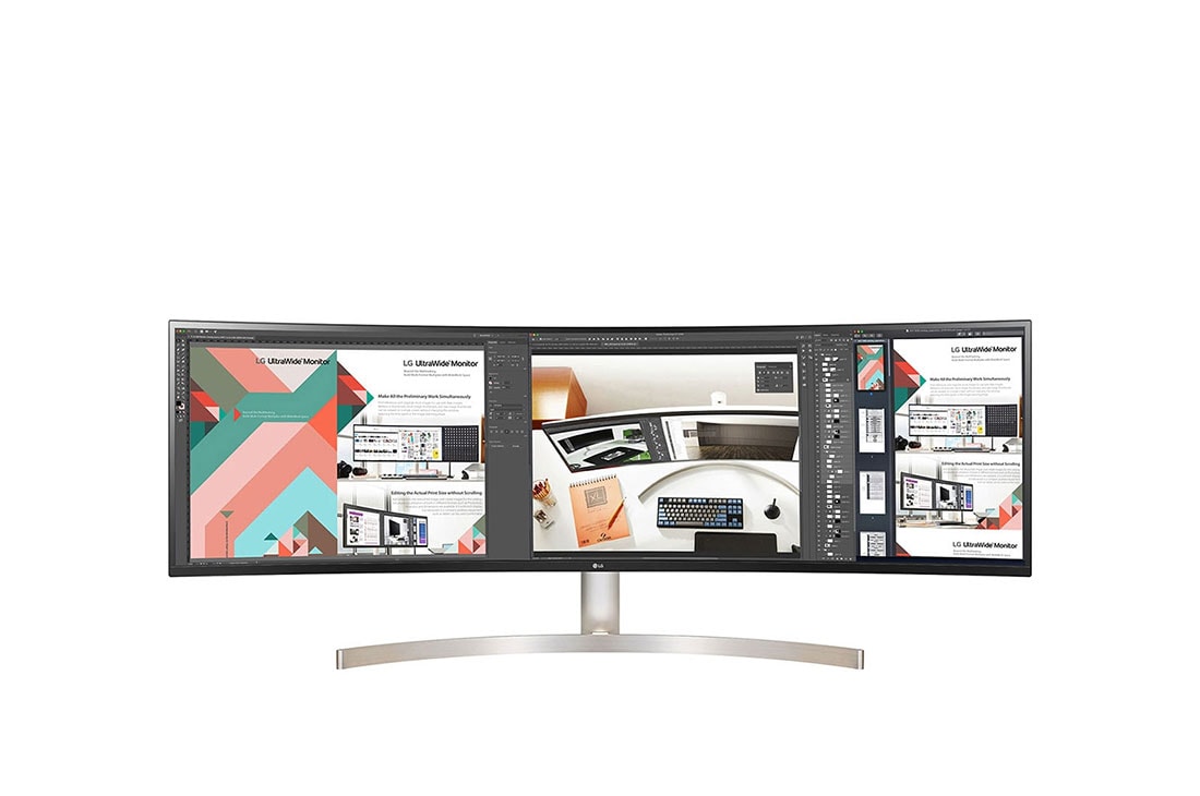 LG 49'' UltraWide™ Monitor, LG 49WL95C-WE Front View with, 49WL95C-WE, thumbnail 2