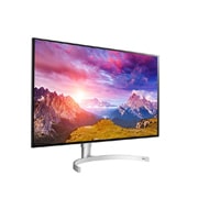 LG UltraFine™ 32'' 4K Nano IPS Monitor with RADEON FreeSync™, LG UltraFine™ 32" 4K Nano IPS Monitor with scenic mountains, front view tilt 45° right, 32UL950-W, 32UL950-W, thumbnail 4