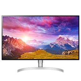 LG UltraFine™ 32" 4K Nano IPS Monitor with scenic mountains, front view, 32UL950-W2