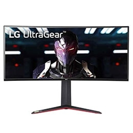 Front view of LG UltraGear™ 34" QHD Nano IPS Gaming Monitor with NVIDIA G-SYNC® Compatible, LG Curved Monitor, 34GN850-B2
