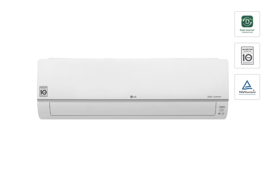 LG 1Ton Dual Inverter Premium Air Conditioner with Ionizer and ThinQ™ Function, front view, S4-Q12JA2PC