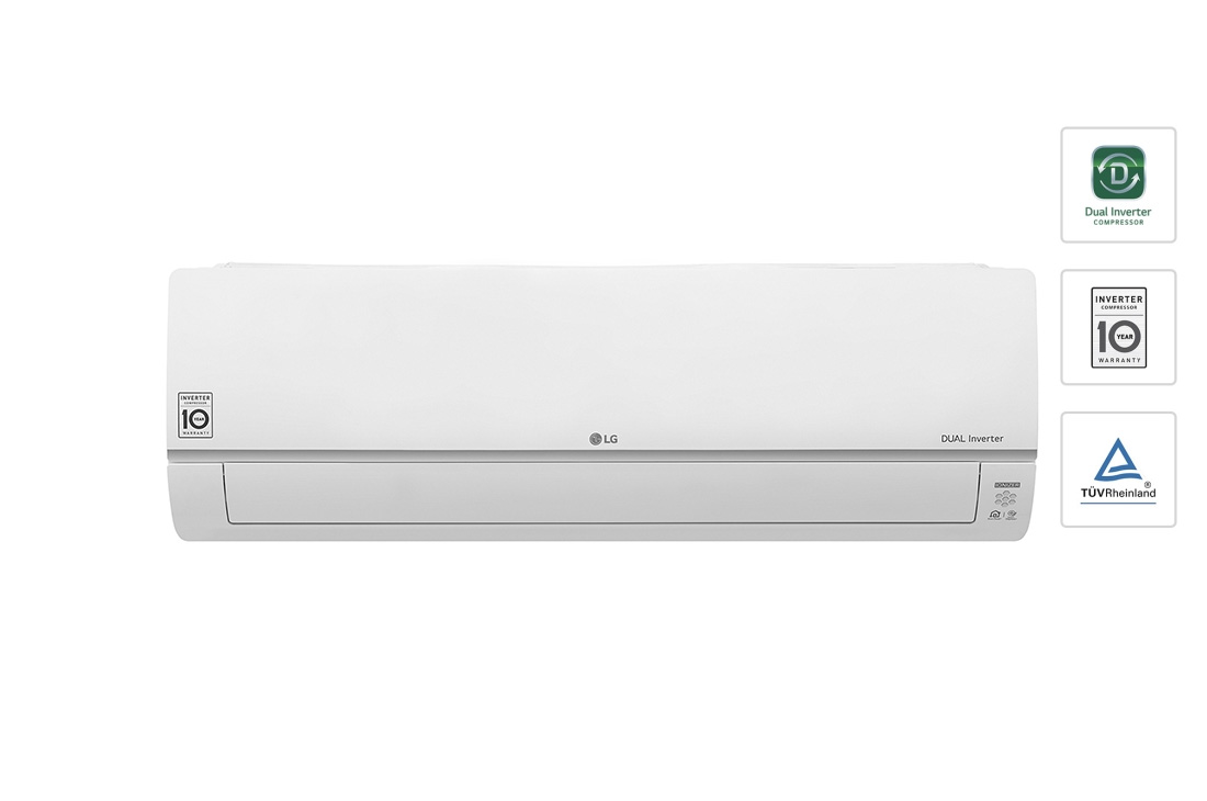 LG 1.5Ton Dual Inverter Premium Air Conditioner with Ionizer and ThinQ™ Function, front view, S4-Q18KL2PE