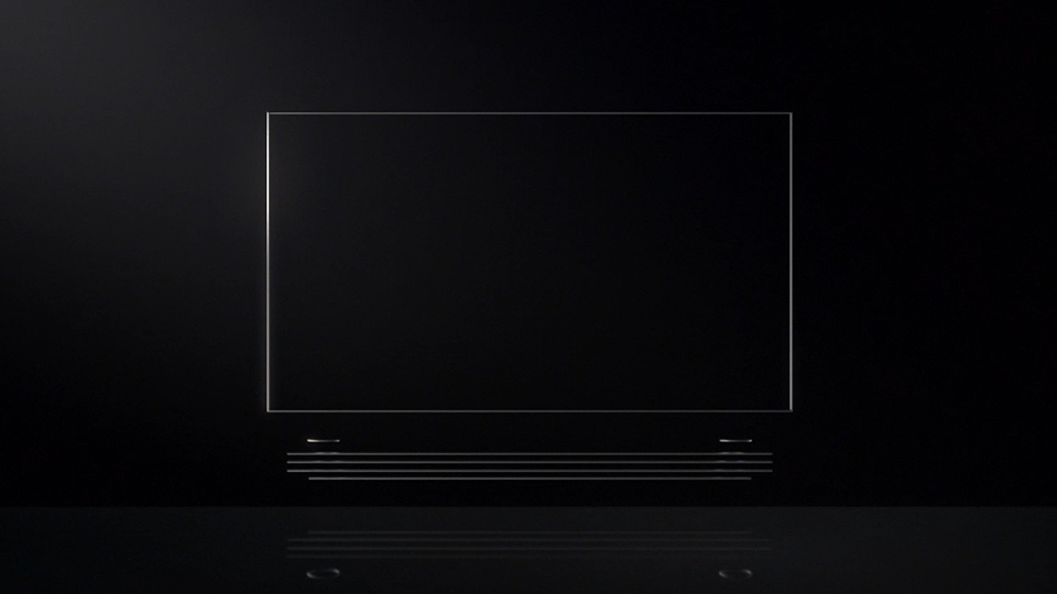 Thin silver color outline that indicates product appearance of LG SIGNATURE OLED TV W.