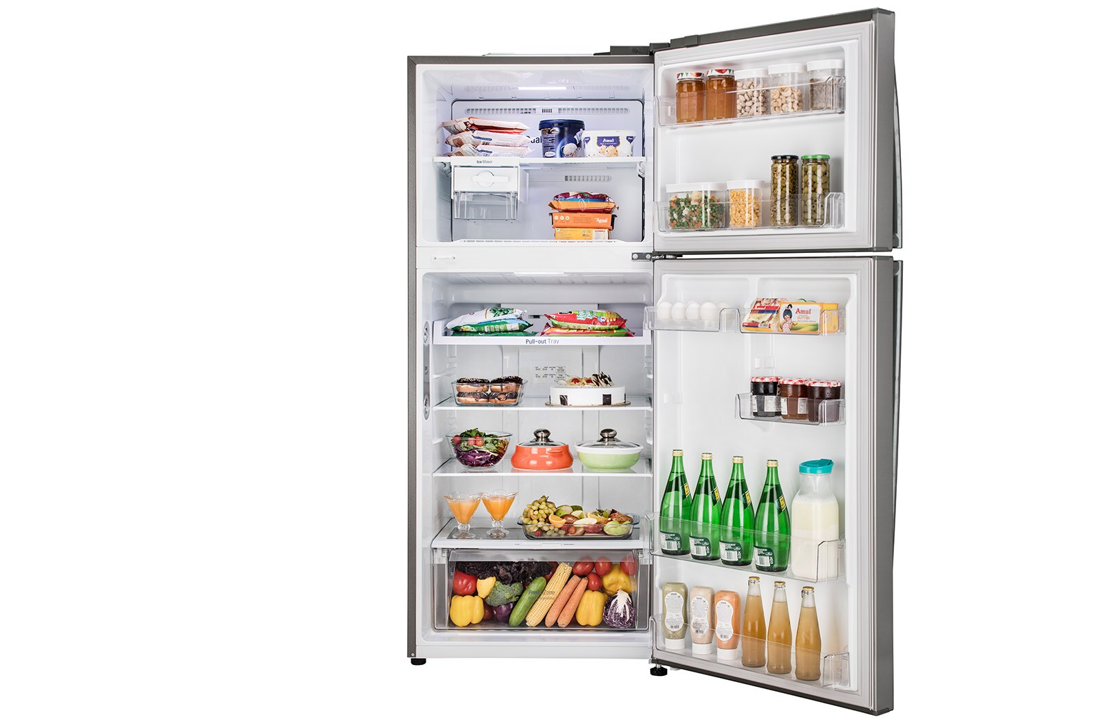 437L HygieneFRESH+™ Top Freezer in Steel LG BD