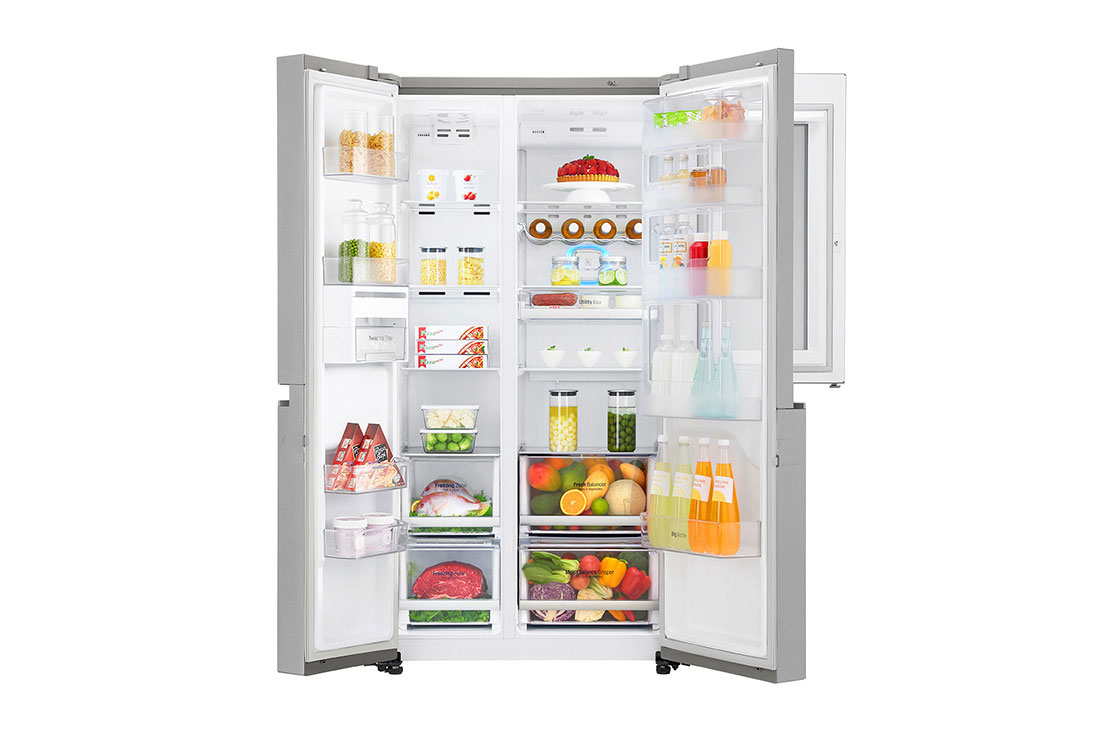 LG 626L side-by-side-fridge with InstaView Door-in-Door™ in Noble Steel, GS-Q6278NS, thumbnail 4