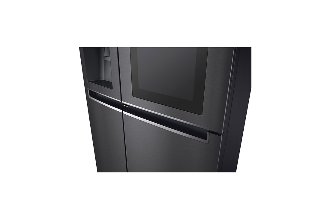 LG 601L side-by-side-fridge with InstaView Door-in-Door™ in Matt Black, GS-X6010MC Handle Detail, GS-X6010MC, thumbnail 5
