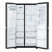LG 601L side-by-side-fridge with InstaView Door-in-Door™ in Matt Black, GS-X6010MC Front Open, GS-X6010MC, thumbnail 11