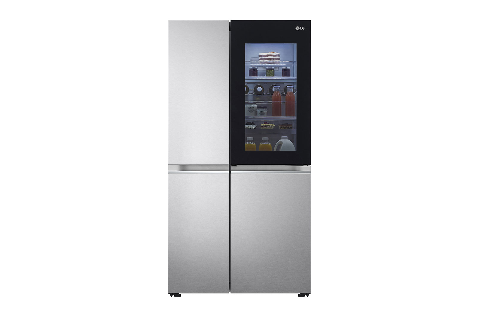 LG 647L side-by-side-fridge with InstaView Door-in-Door™ in New Noble Steel  | LG Bangladesh