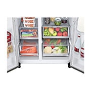 LG 647L side-by-side-fridge with InstaView Door-in-Door™ in New Noble Steel, drawer view, GS-Q6472NS, thumbnail 6