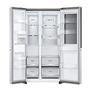 LG 647L side-by-side-fridge with InstaView Door-in-Door™ in New Noble Steel, front open view, GS-Q6472NS, thumbnail 9