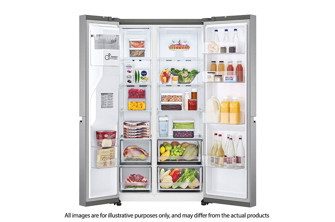 LG 617L side-by-side-fridge with Smart Inverter Compressor in Platinum Silver, GS-L6172PZ, GS-L6172PZ, thumbnail 2