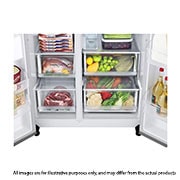 LG 617L side-by-side-fridge with Smart Inverter Compressor in Platinum Silver, GS-L6172PZ, GS-L6172PZ, thumbnail 4