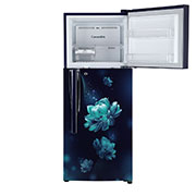 LG 240 Ltr, 2 Star, Smart Inverter Compressor, Convertible, Smart Diagnosis™, Blue Charm Finish, Frost-Free Double Door Refrigerator, LG GL-G302RPBB Front View Top Door Open, GL-G302RPBB, thumbnail 5