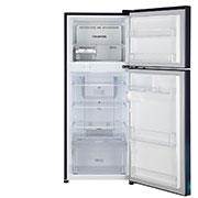 LG 240 Ltr, 2 Star, Smart Inverter Compressor, Convertible, Smart Diagnosis™, Blue Charm Finish, Frost-Free Double Door Refrigerator, LG GL-G302RPBB Front View Door open without content, GL-G302RPBB, thumbnail 4