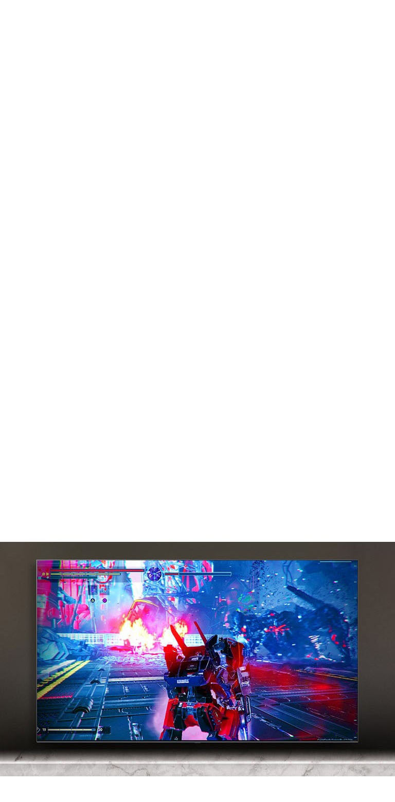 TV screen showing the scene of the battle game.