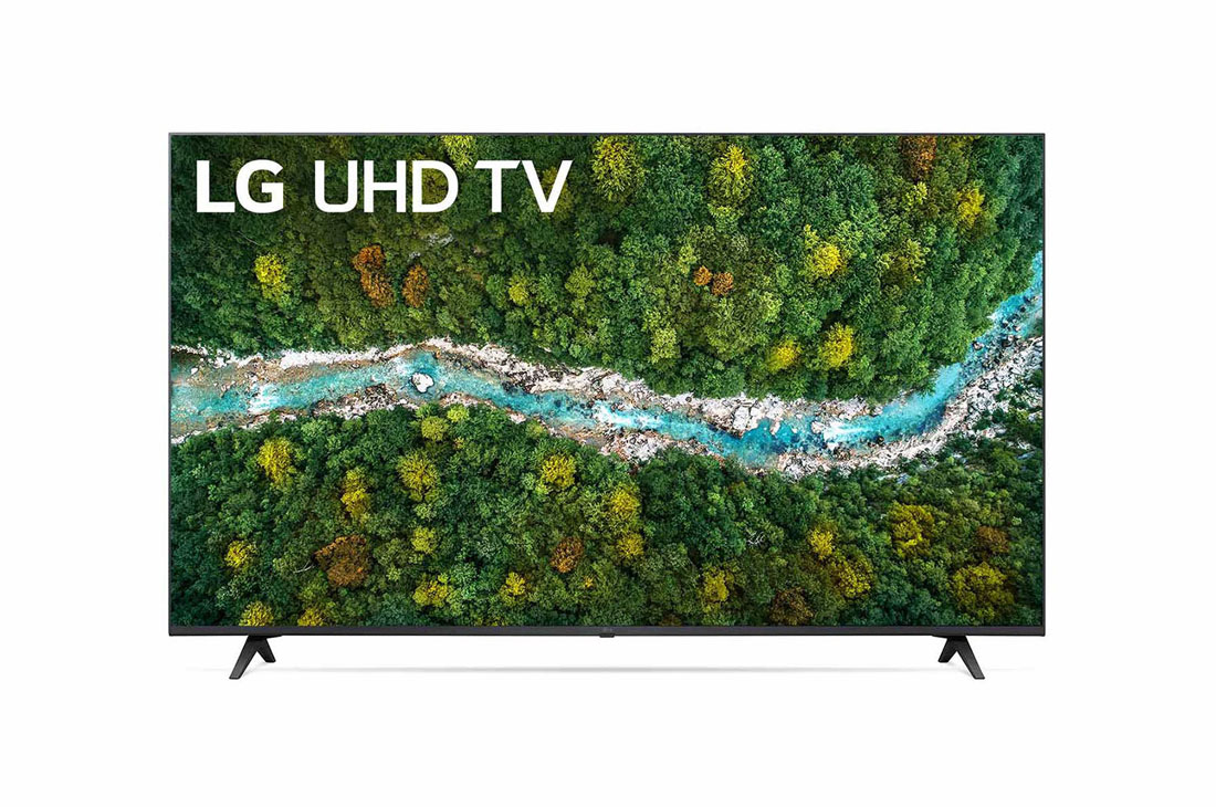 LG UP7750 55'' UHD 4K TV, front view with infill image, 55UP7750PTB
