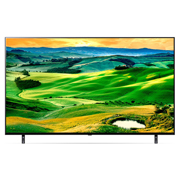 LG QNED80 55'' 4K Smart QNED TV, front view with infill image, 55QNED80SQA, thumbnail 2