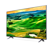 LG QNED80 55'' 4K Smart QNED TV, 30 degree side view with infill image, 55QNED80SQA, thumbnail 3
