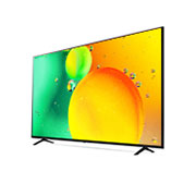 LG Nano75 75'' 4K NanoCell TV, 30 degree side view with infill image, 75NANO75SQA, thumbnail 3