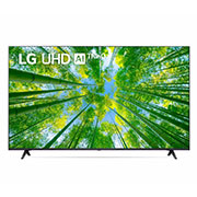 LG UQ80 65 inch 4K Smart UHD TV, A front view of the LG UHD TV with infill image and product logo on, 65UQ8050PSB, thumbnail 1