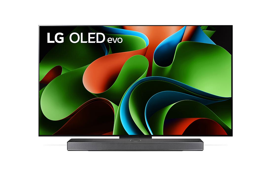 LG OLED evo C3 65 inch TV 4K Smart TV 2023 | Wall mounted TV | TV wall design | Ultra HD 4K resolution | AI ThinQ, Front view, OLED65C3PSA