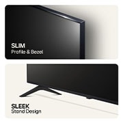 LG 55 inch LG NanoCell AI NANO81 4K Smart TV 2024, Close up image of top-right and bottom, 55NANO81TSA, thumbnail 3