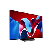 LG OLED evo AI C4 77 inch TV 4K Smart TV 2024 | Wall mounted | TV stand | TV wall design | Ultra HD 4K resolution | AI ThinQ, Angled view of LG OLED evo TV, OLED C4 from above, OLED77C4PSA, thumbnail 8