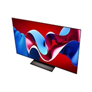 LG OLED evo AI C4 77 inch TV 4K Smart TV 2024 | Wall mounted | TV stand | TV wall design | Ultra HD 4K resolution | AI ThinQ, Angled view of LG OLED evo TV, OLED C4 from above, OLED77C4PSA, thumbnail 11