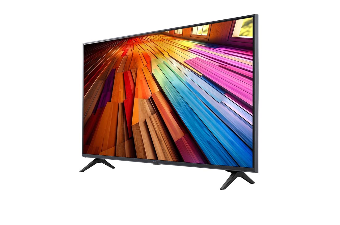 LG 43 Inch LG UHD UT80 4K Smart TV 2024, Slightly-angled left-facing side view of LG UHD TV, UT80, 43UT8050PSB, thumbnail 3