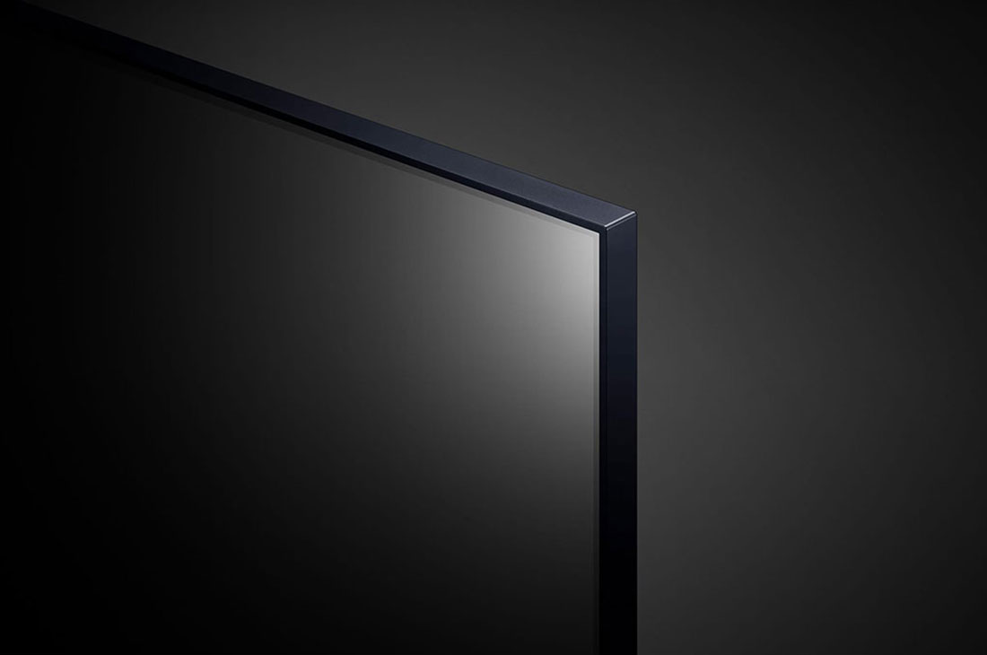 LG 43 Inch LG UHD UT80 4K Smart TV 2024, Close-up of the top edge of LG UHD TV, UT80, 43UT8050PSB, thumbnail 6