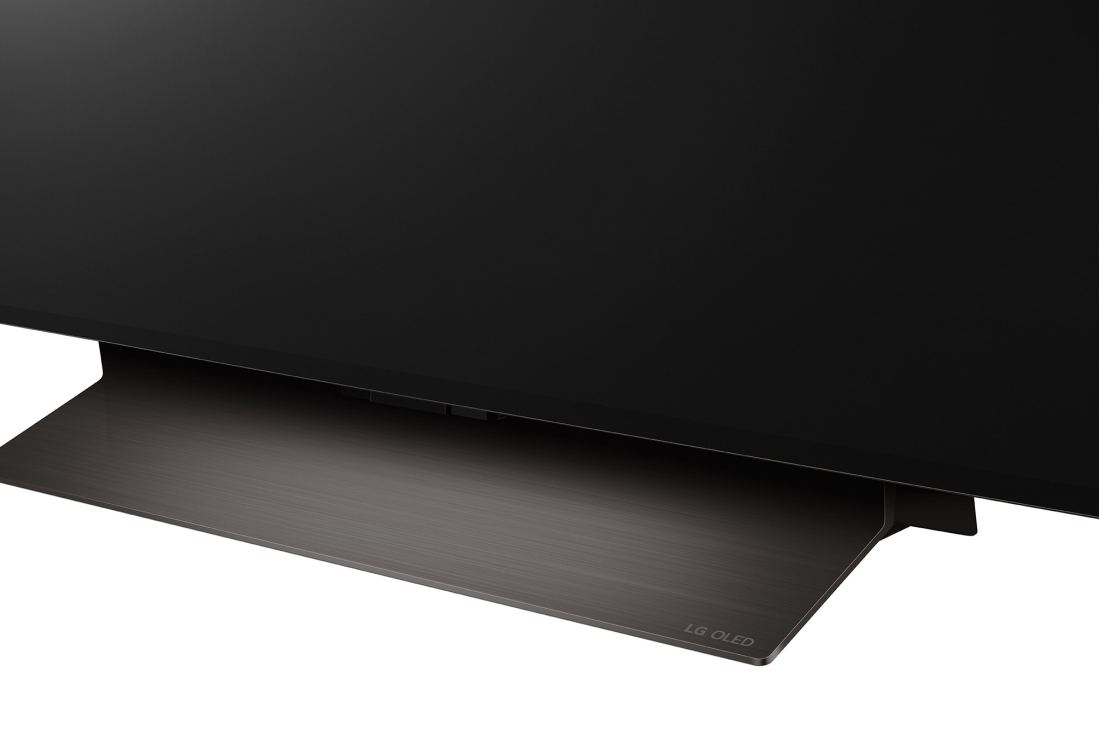 LG OLED evo AI C4 55 inch TV 4K Smart TV 2024 | Wall mounted | TV stand | TV wall design | Ultra HD 4K resolution | AI ThinQ, Slightly-angled right-facing side view of LG OLED evo TV, OLED C4, OLED55C4PSA, thumbnail 10
