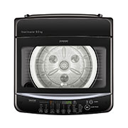 LG Smart Inverter Top Load Washing Machine, 9KG, Black, Top down view - LG Smart Inverter Top Load Washing Machine with TurboDrum, 9KG, in black, T2109VSAB, thumbnail 3, T2109VSAB, thumbnail 3