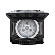 LG Smart Inverter Top Load Washing Machine, 9KG, Black, Top down view - LG Smart Inverter Top Load Washing Machine (top opened) with TurboDrum, 9KG, in black, T2109VSAB, thumbnail 4, T2109VSAB, thumbnail 4