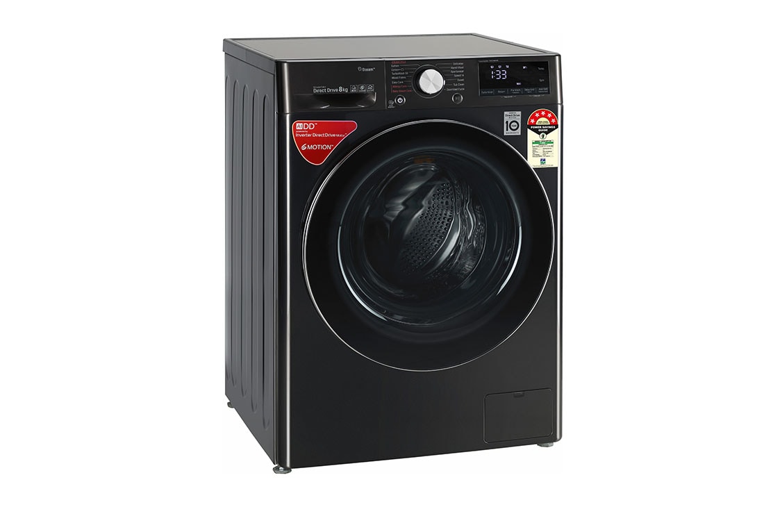 8KG Front Load Washing Machine with LG ThinQ™, Black LG BD