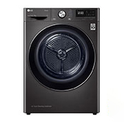 LG Dual Inverter Heat Pump Dryer, 9KG, Black, Front view of LG Dual Inverter Heat Pump Dryer, energy saving and capable drying, with 9KG capacity, in black, TD-H90VBD, TD-H90VBD, thumbnail 1