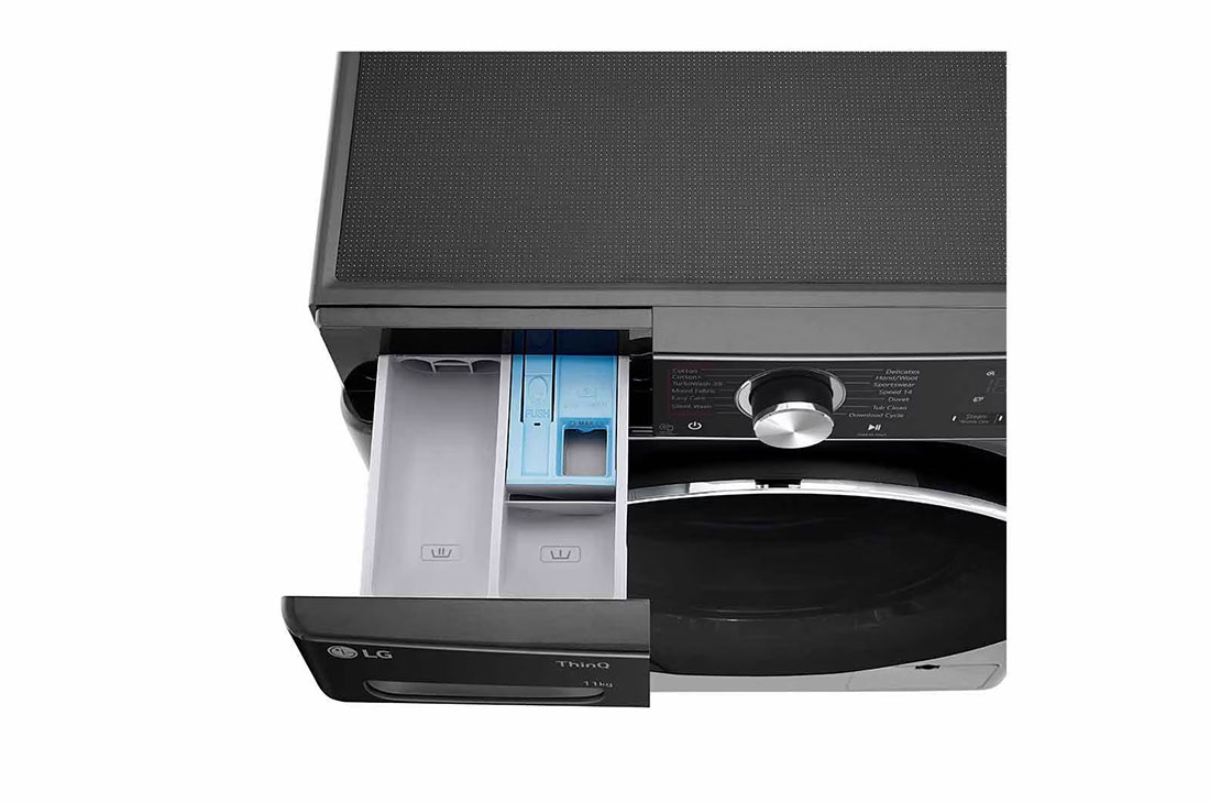 LG 11kg, AI Direct Drive Front Load Washing Machine, top drawer open detail, FV1411S2B, thumbnail 7