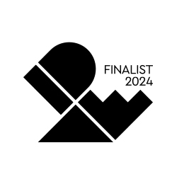 Logo IDEA avec texte « Finaliste 2024 », représentant un prix de design.	
