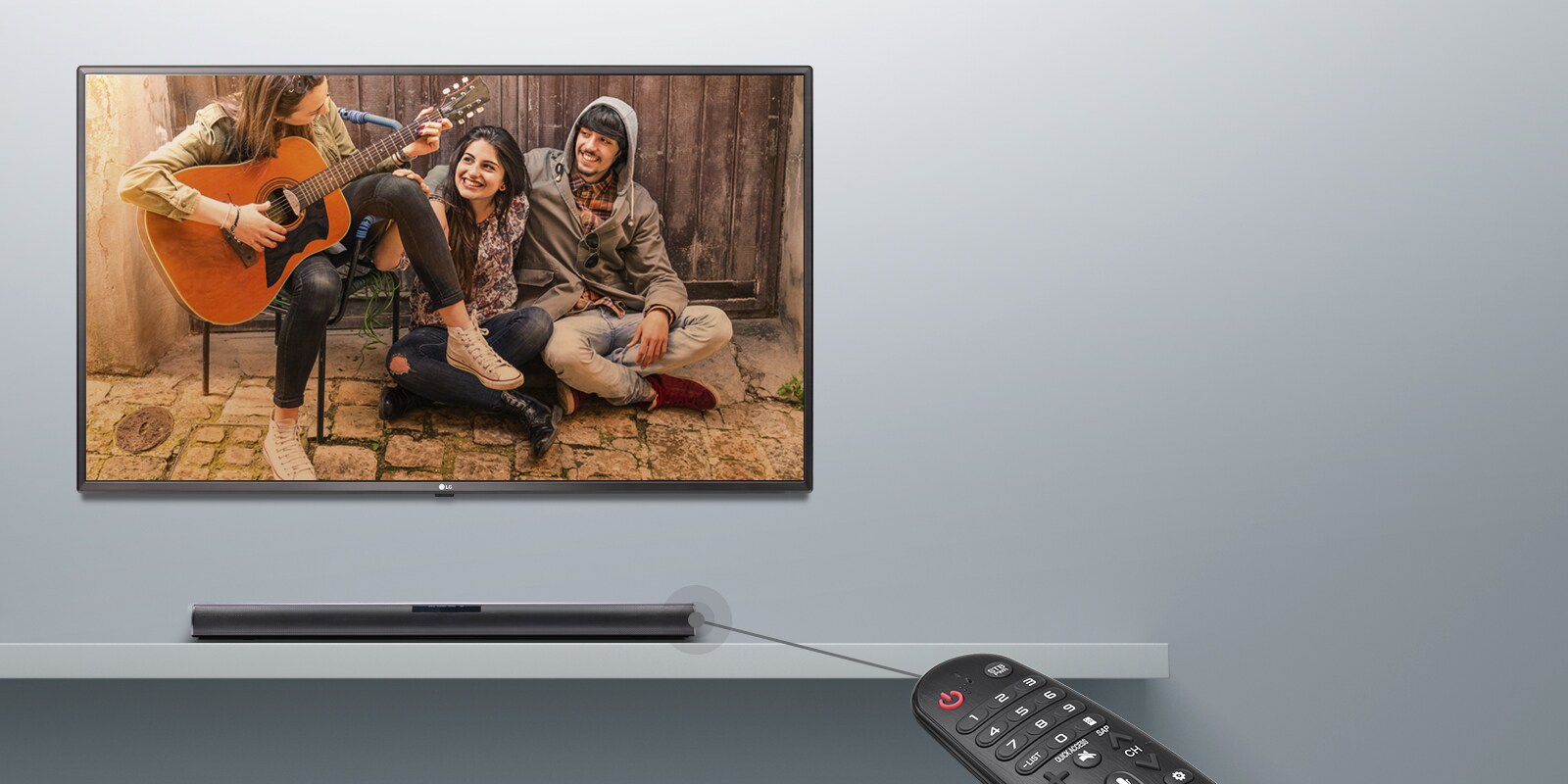 Contrôle avec la télécommande TV1