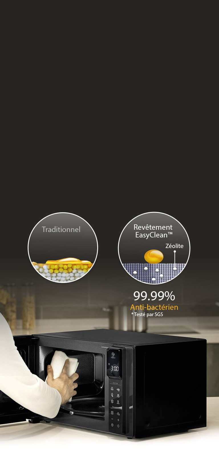 Revêtement EasyClean™ anti-bactérien à 99,99% 2