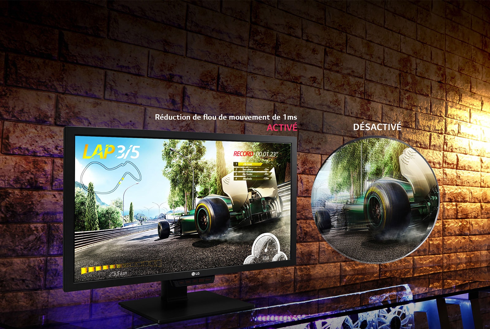 Moniteur Gaming avec 1ms Motion Blur Reduction