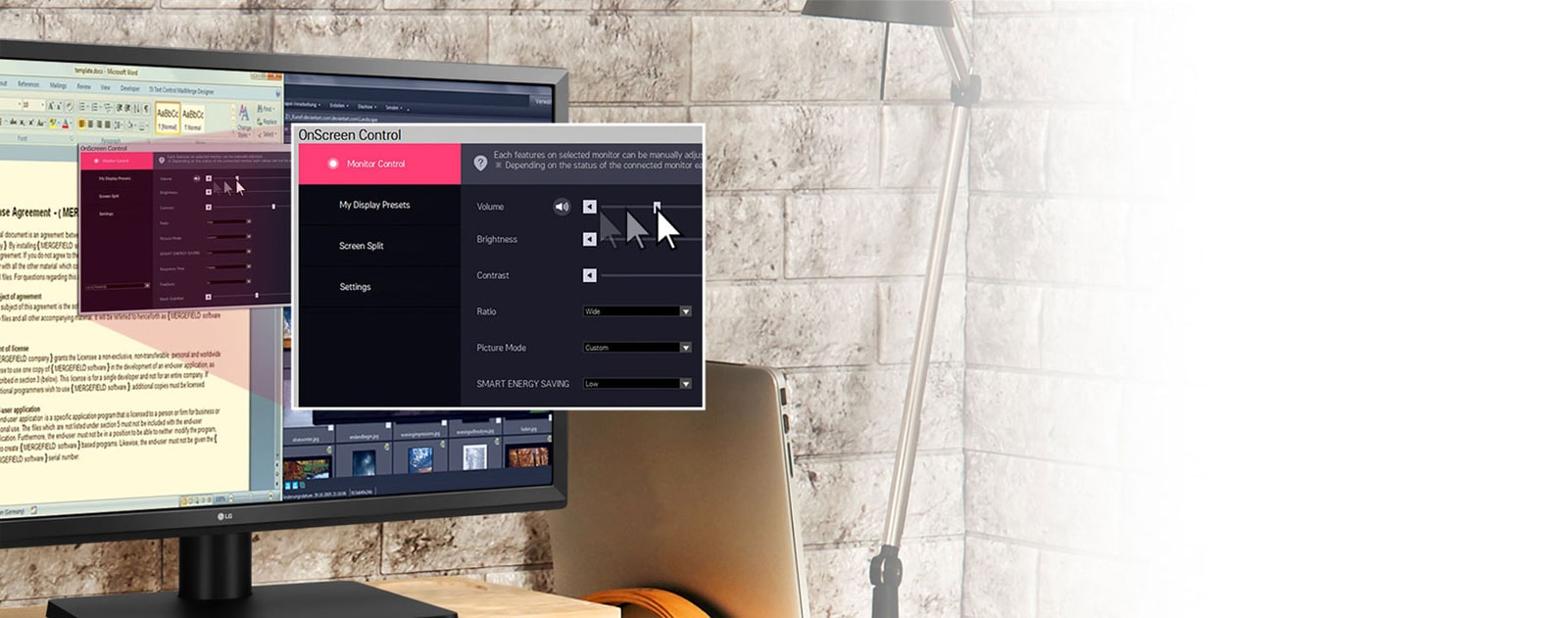 Fonction Onscreen Control pratique et simple d'utilisation
