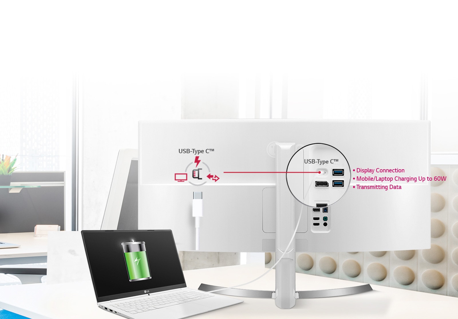 Ecran au format 21:9. Technologie USB Type-C™ <br>1