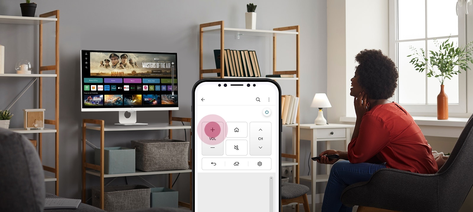 Grâce à l’application ThinQ, vous pouvez utiliser des fonctionnalités clés d’une télécommande.