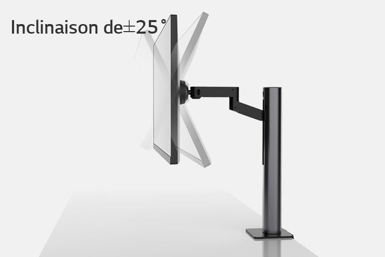 Amélioration de la plage d’inclinaison de + 25˚ , - 25˚