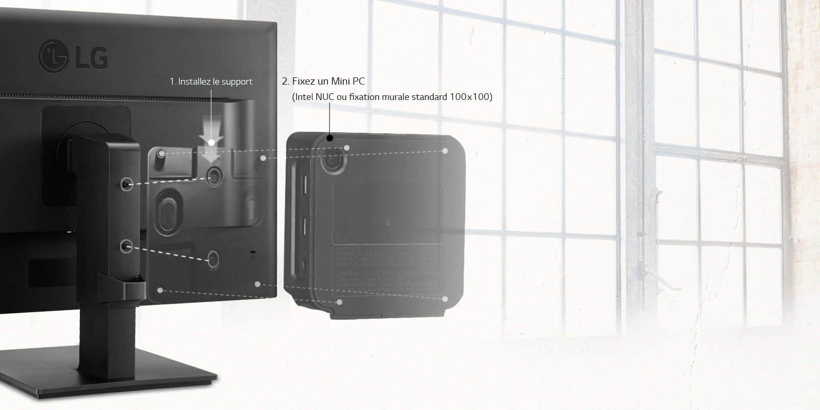 Raccord Mini PC disponible<br>1