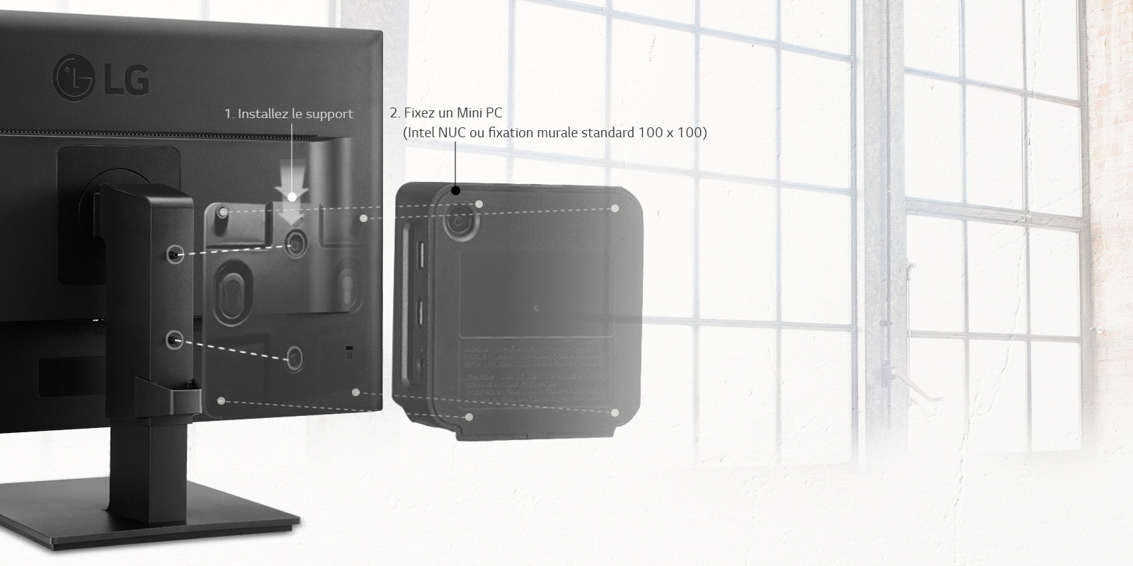 Raccord Mini PC disponible<br>1